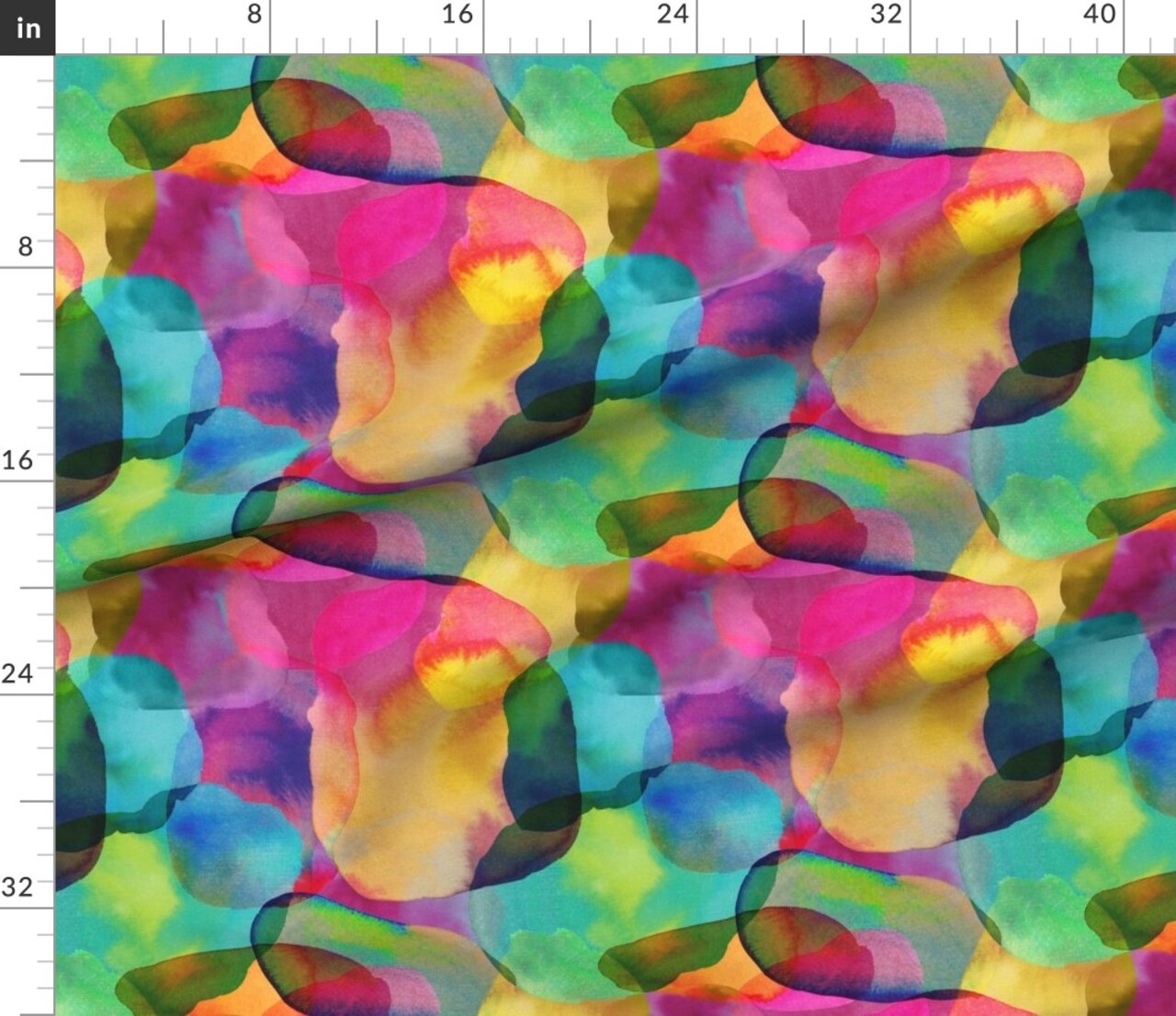 Various Fabrics by the Yard or Fat Quarter Abstract Watercolor Rainbow Paint Colourful Bright Pastels Colorful Room Custom Printed Fabric by Spoonflower